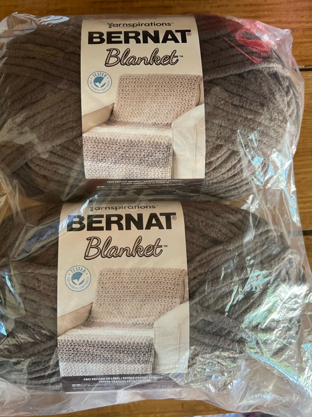 Bernat blanket yarnspirations yarn taupe 2 skeins